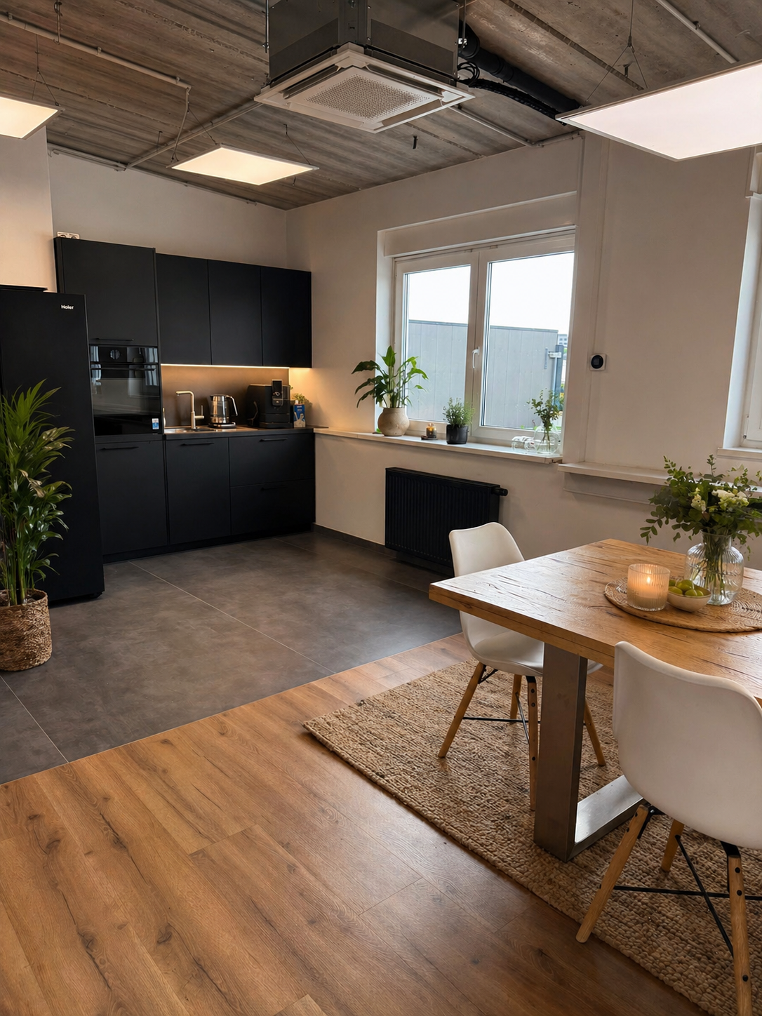 Büro-Küche im OG Vorher-nachher-Vergleich Nachher