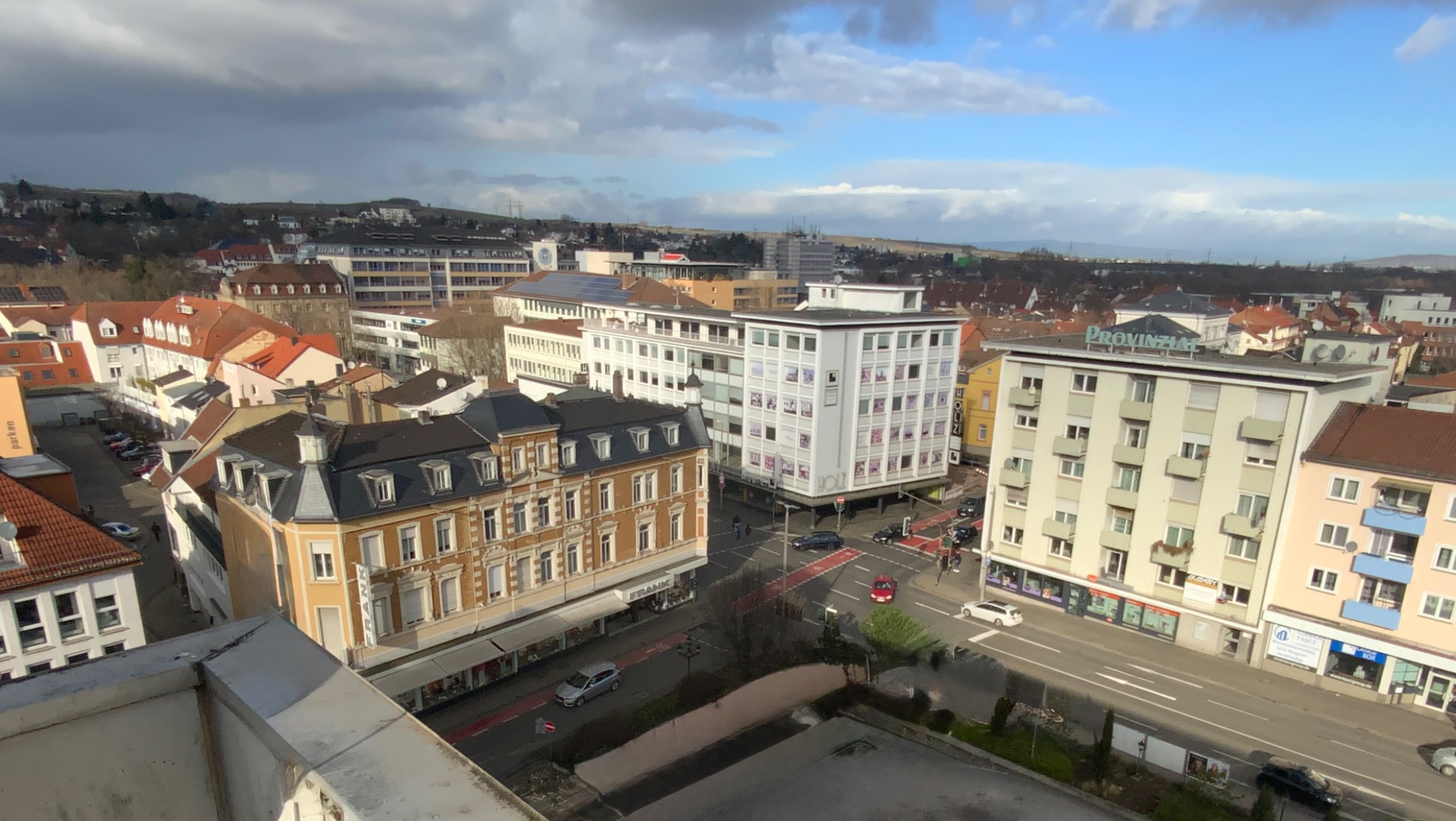 Überblicksperspektive auf den innerstädtischen Kontext rund um den Bourger Platz